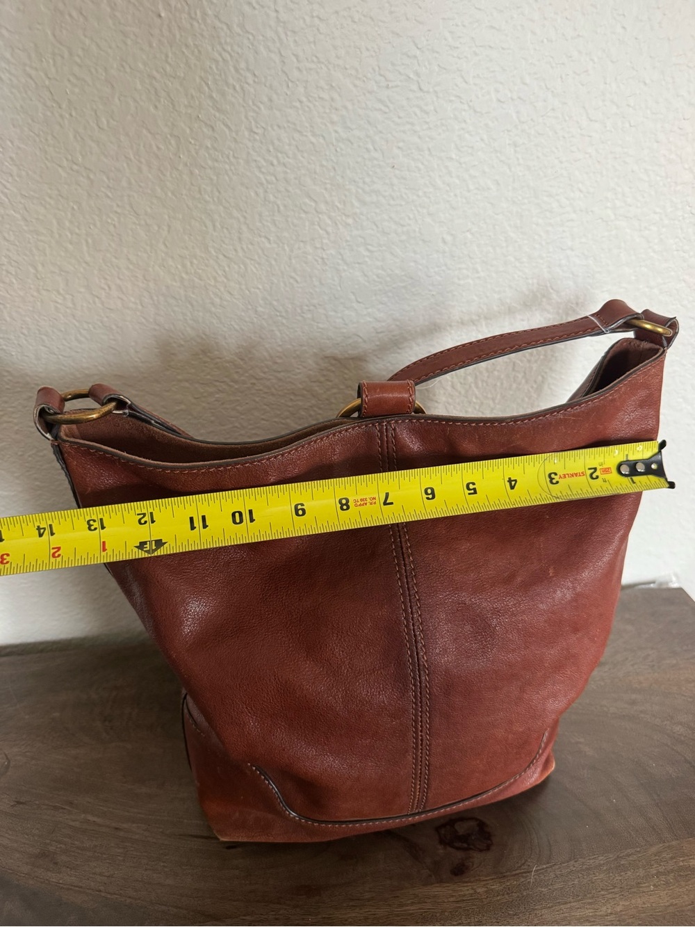 Frye Brown Leather Hobo Shoulder Bag Purse - Picture 3 of 10